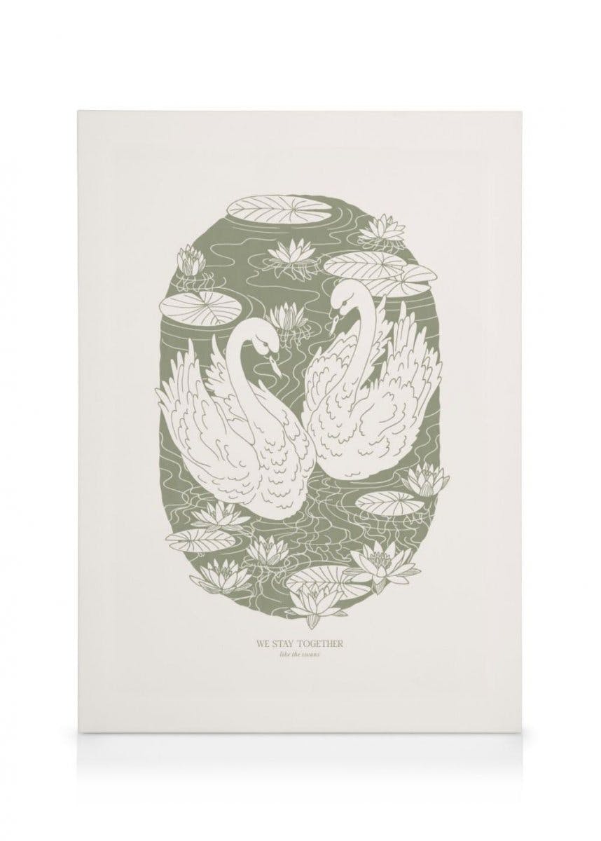 Como Los Cisnes Lienzo (30x40 cm - Marco de negro) - Poster Store