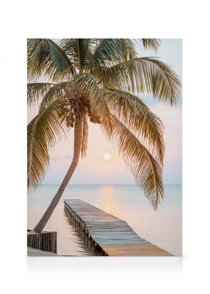 Tropical Jetty Lærred (30x40 cm - Egeramme) - Poster Store