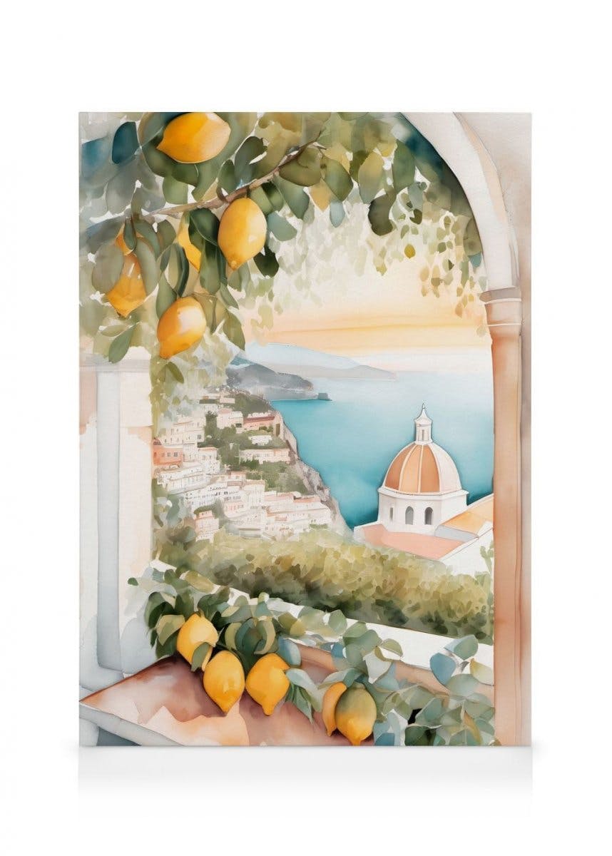 Amalfi Art Obraz na płótnie (50x70 cm - Czarna ramka) - Poster Store