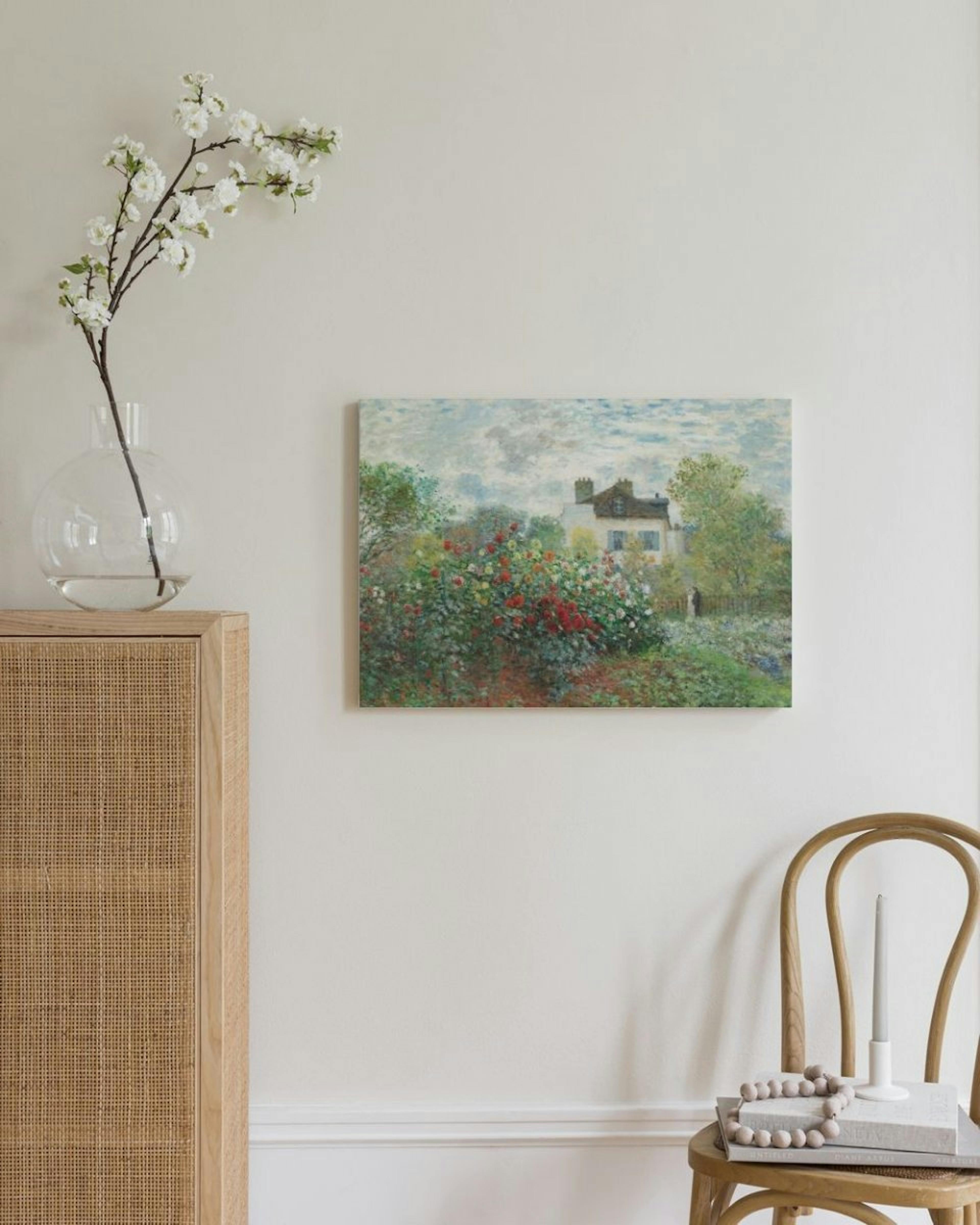 Monet - A Corner of the Garden with Dahlias Canvas thumbnail