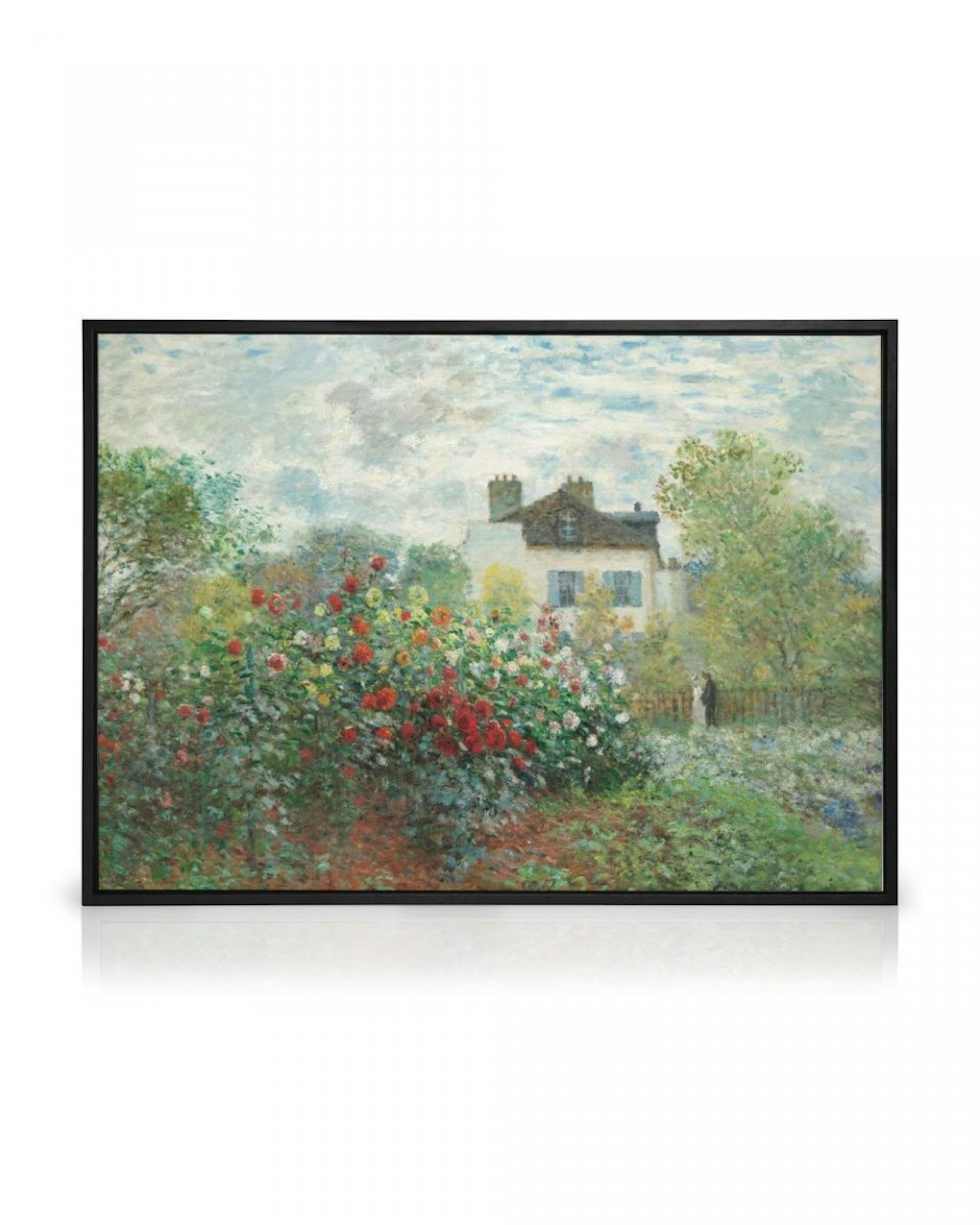 Monet - A Corner of the Garden with Dahlias Canvas thumbnail