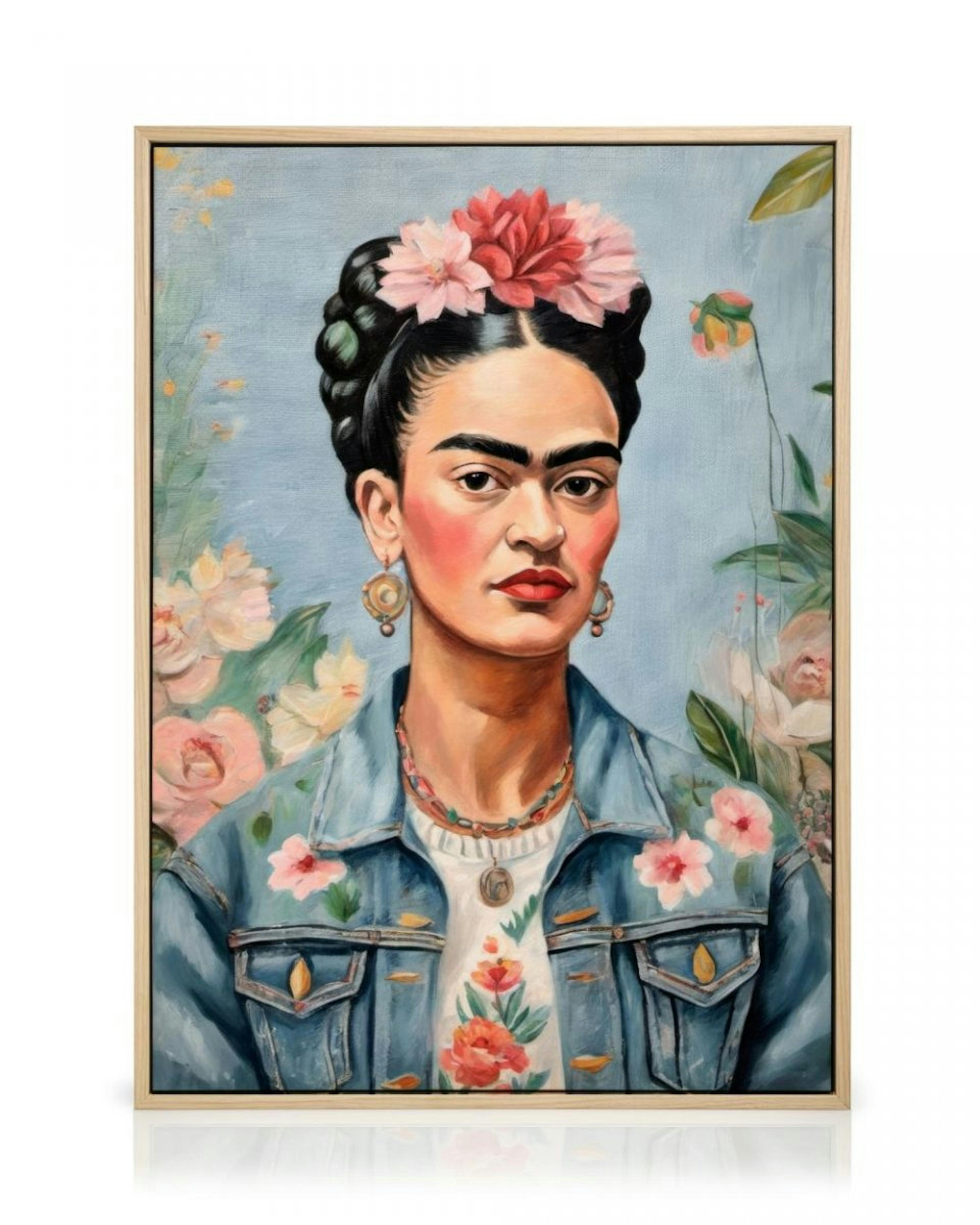 Frida Kahlo in Jeans Leinwandbild thumbnail