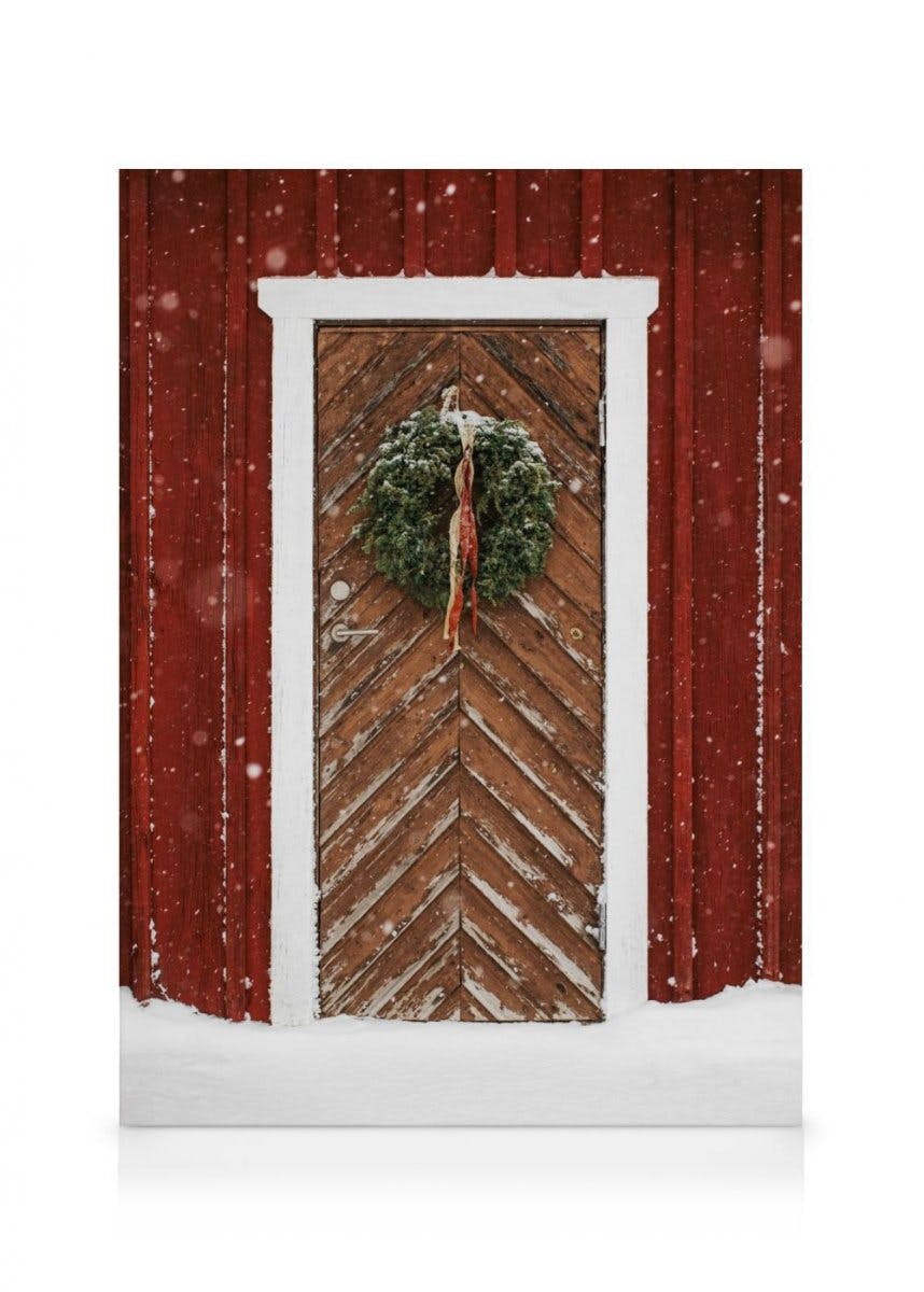 Canvas Prints - Snowy Door Canvas Print (50x70 cm - Black Frame) - Poster Store