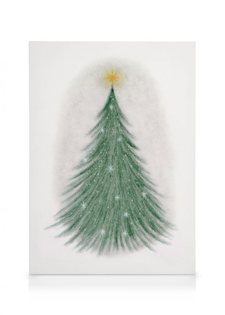 Sparkling Christmas Tree Canvas Print (70x100 cm - Black Frame) - Poster Store High Quality Picture Frames