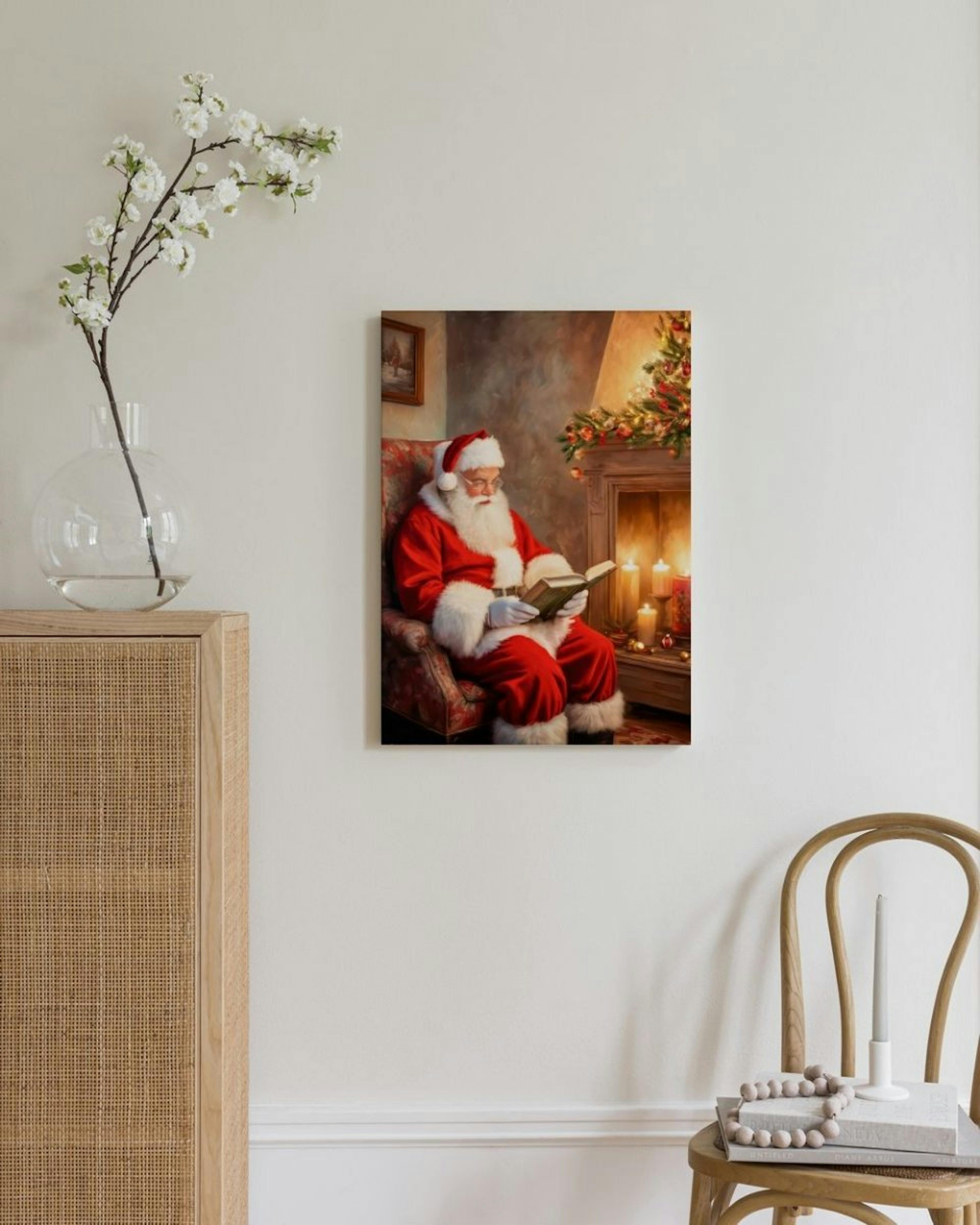 Reading Santa Canvas Print thumbnail