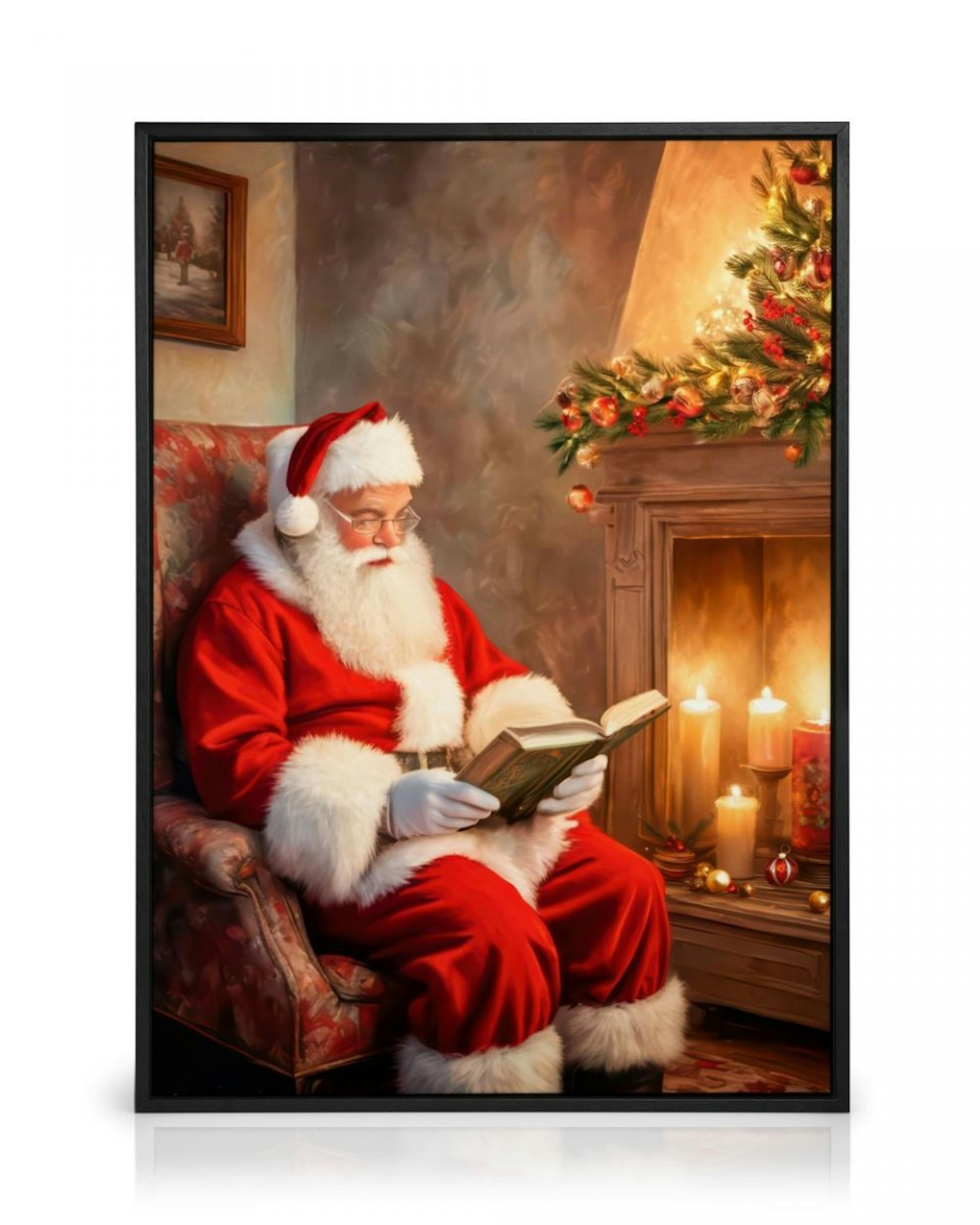 Reading Santa Canvas Print thumbnail