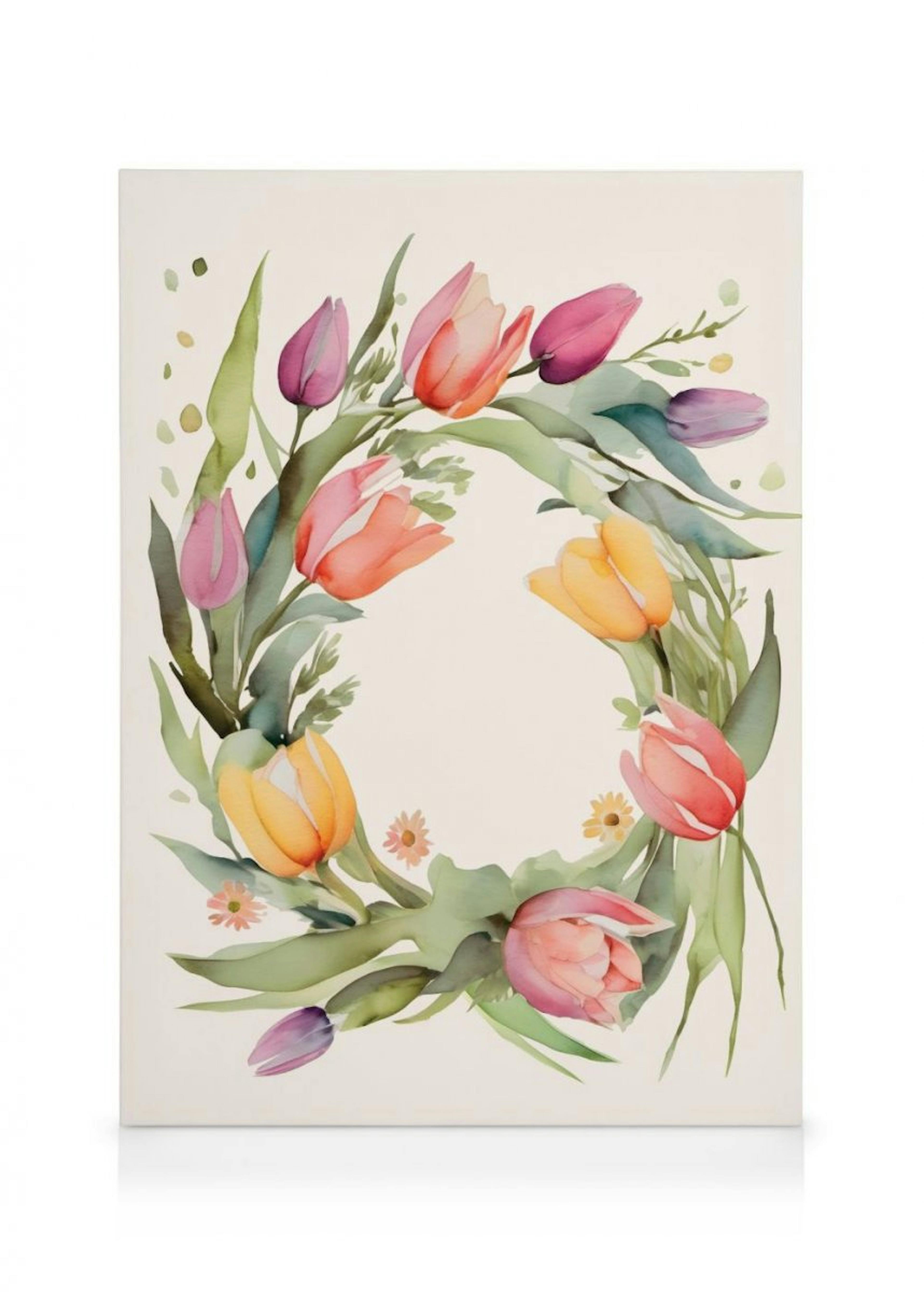 Tulip Wreath Canvas 0