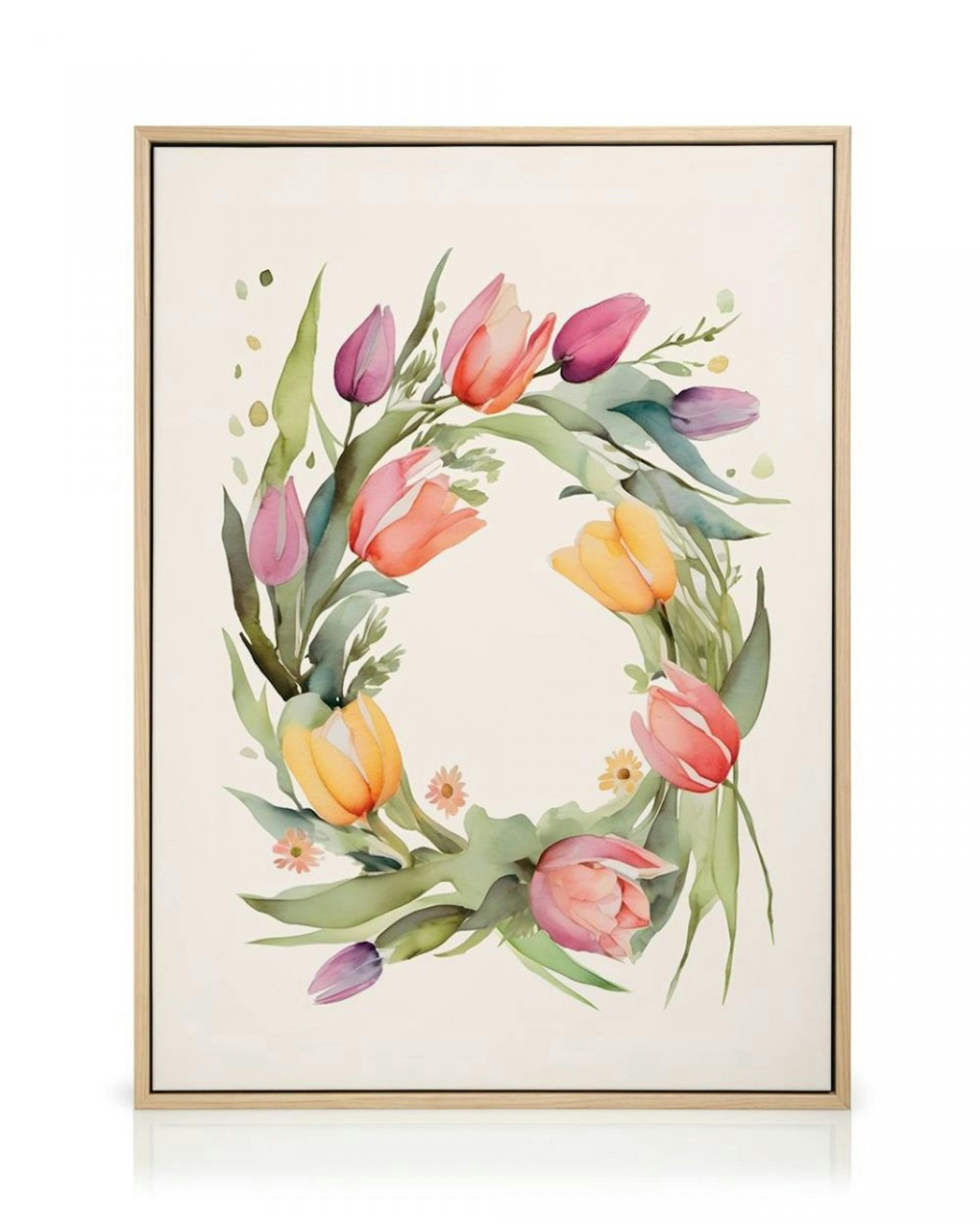 Tulip Wreath Canvas thumbnail