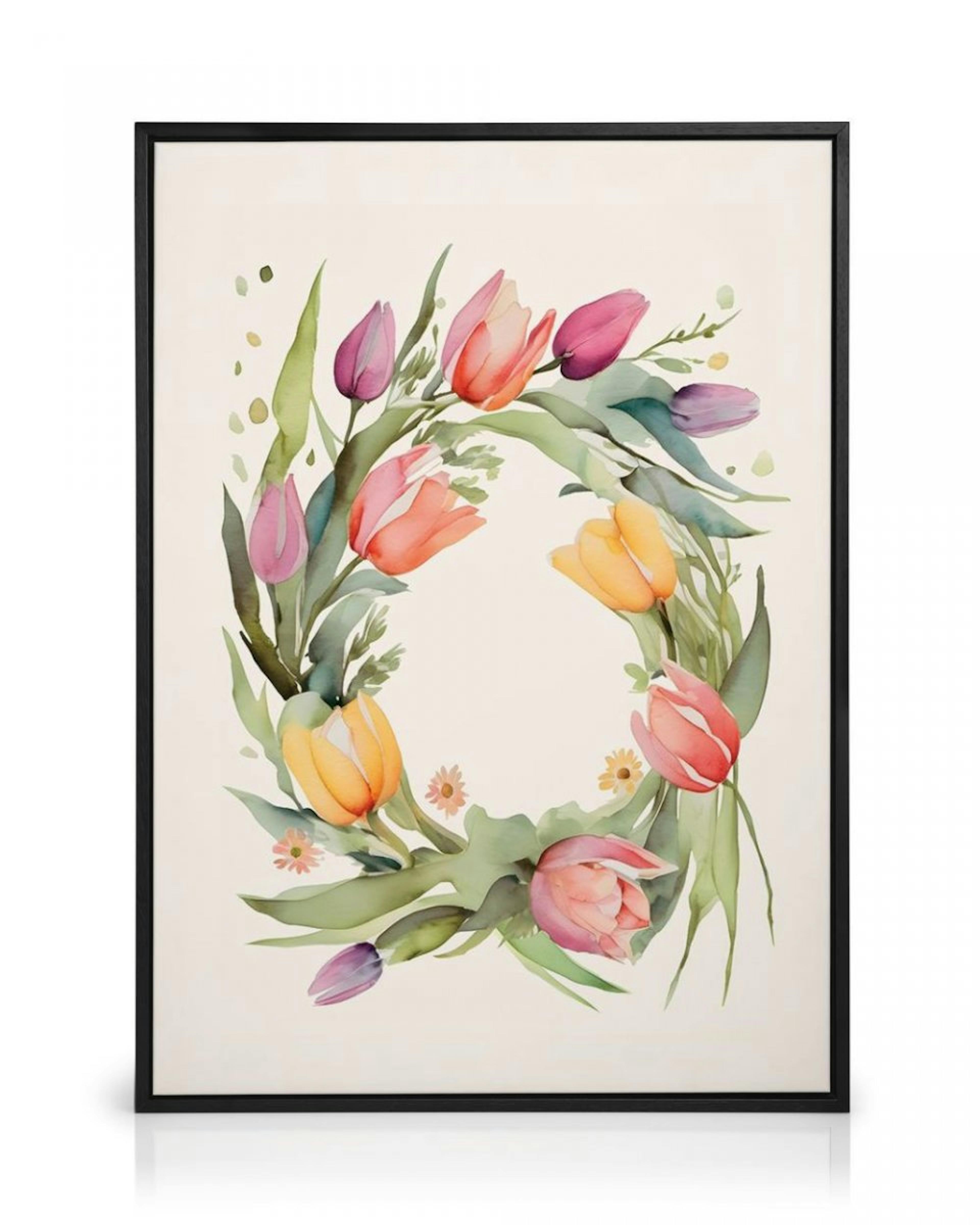 Tulip Wreath Canvas thumbnail