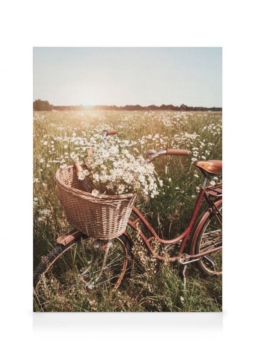 Canvastavlor - Bicycle Bliss Canvastavla (50 x 70 cm - Svart ram) - Poster Store
