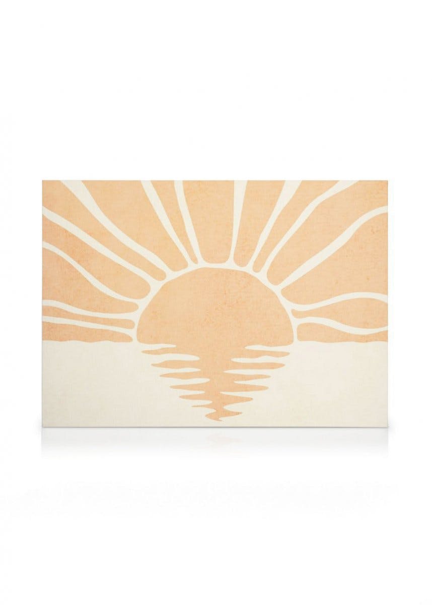 Persikkainen Auringonlasku Kanvaasi (70x100 cm - Puukehys Tammi) - Poster Store