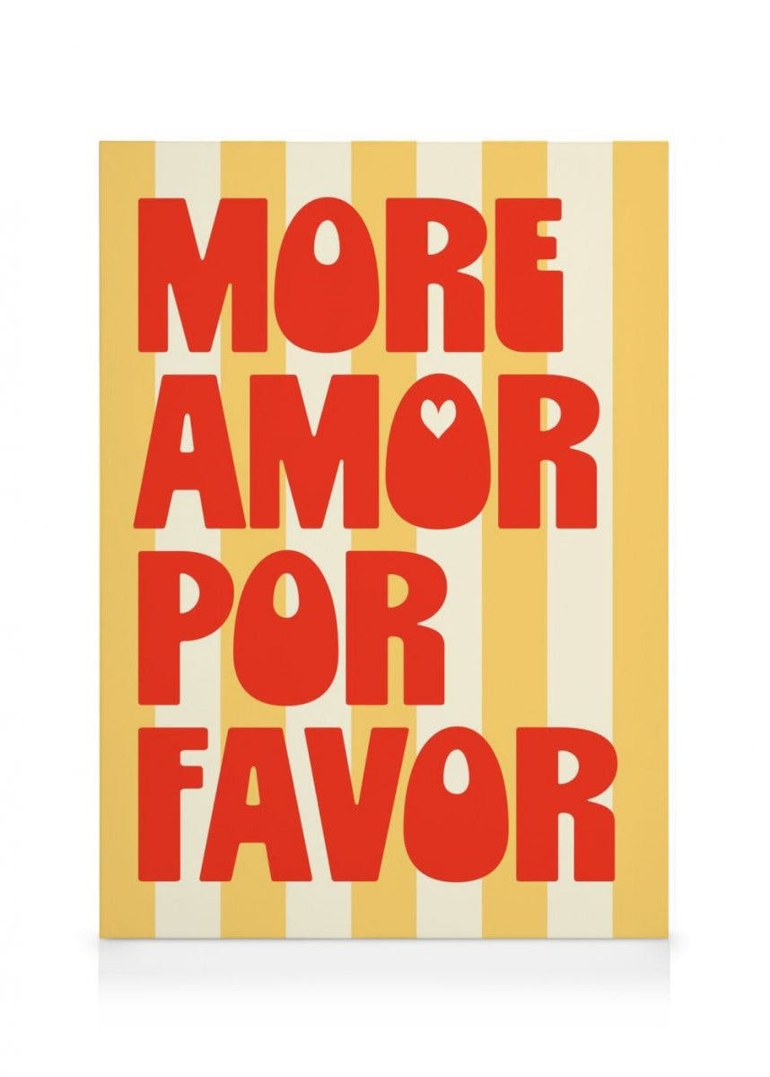 More Amor Por Favor Canvas print (50x70 cm - Black Frame) - Poster Store High Quality Picture Frames