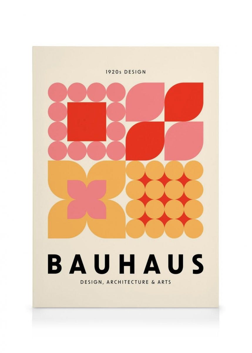 Grafica Bauhaus Stampa su tela (50x70 cm - Cornice in rovere) - Poster Store
