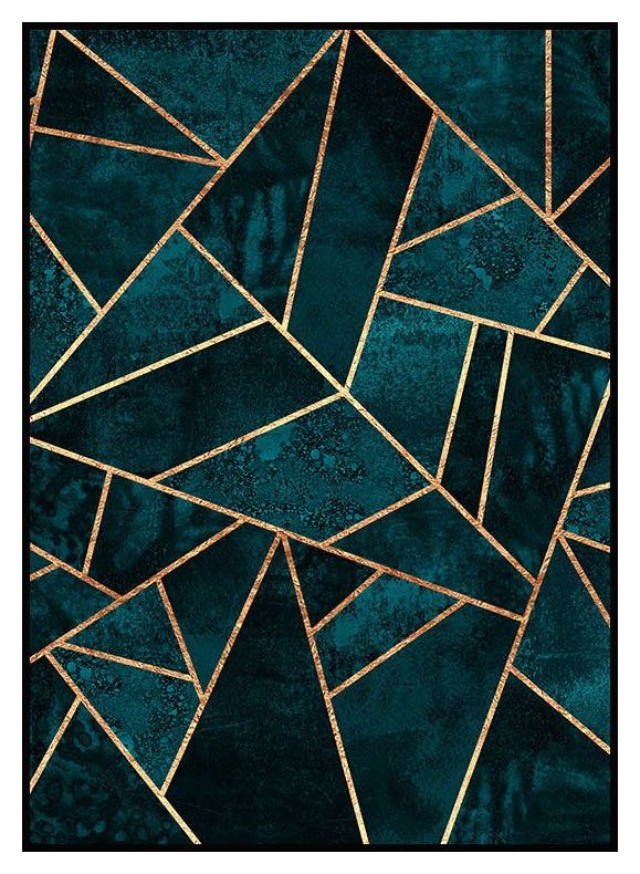 Deep Teal Stone Poster (50x70 cm) - Poster Store