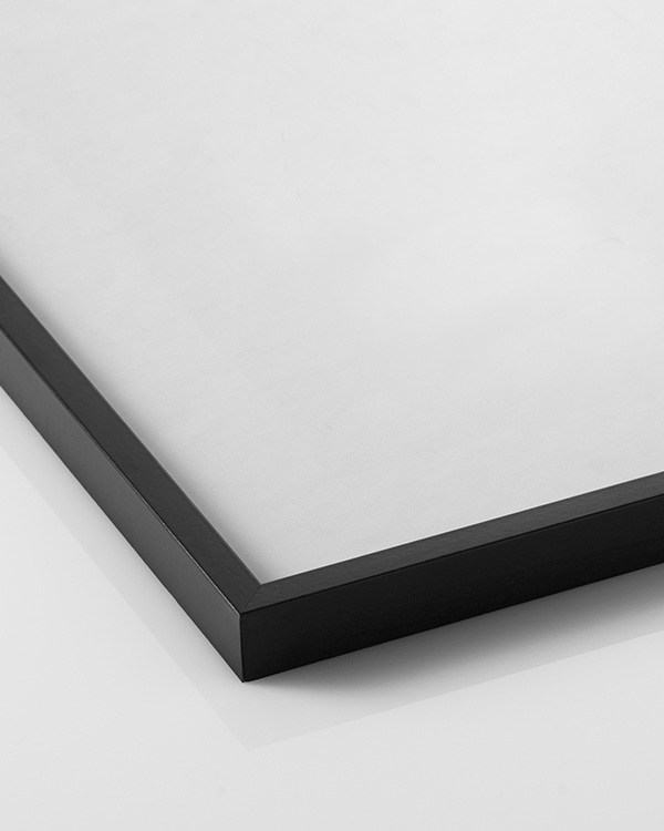 Mira Cornice in legno Paris 50x100 cm - nero lucido - Vetro standard