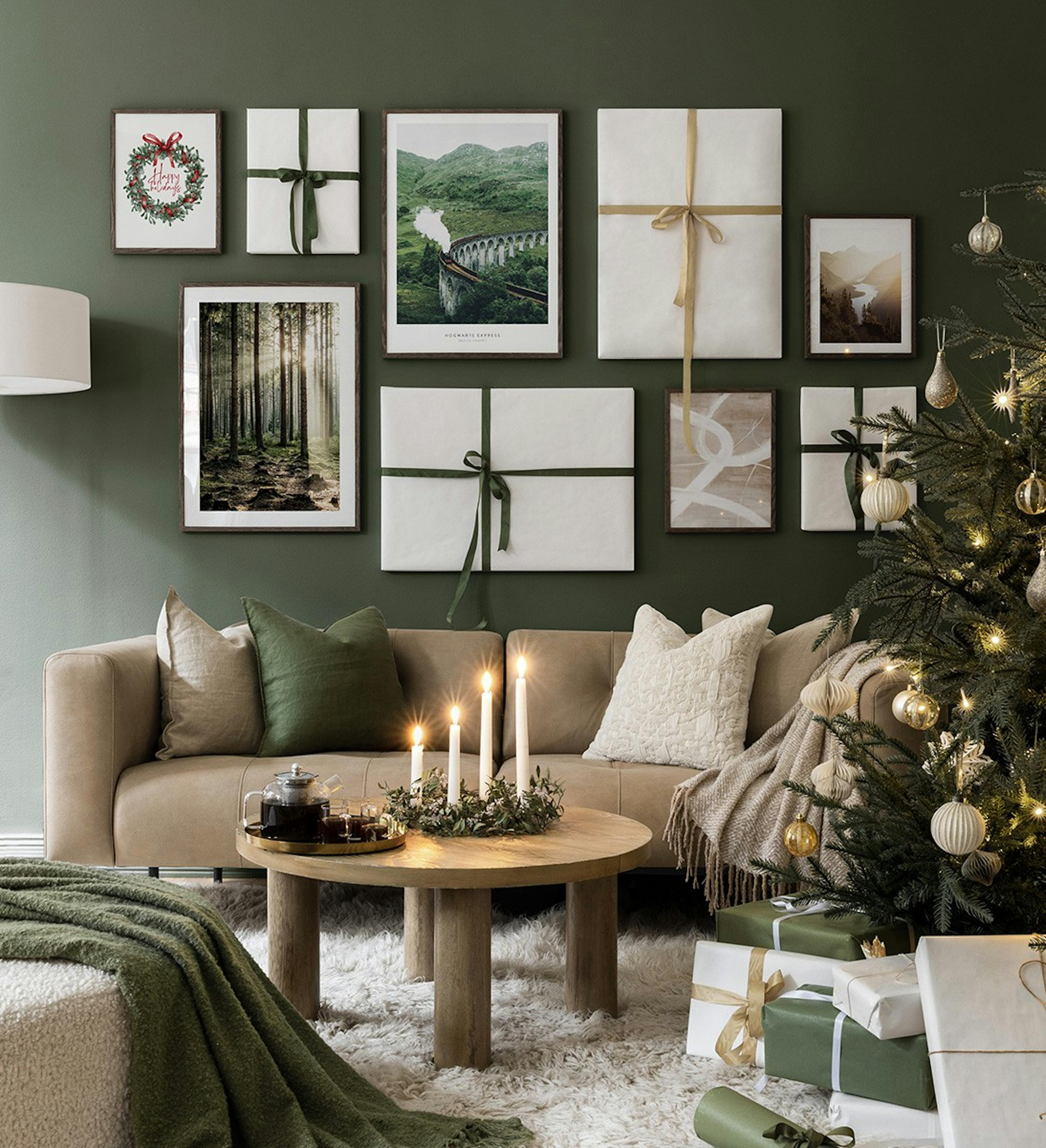 Cosy Green gallery wall