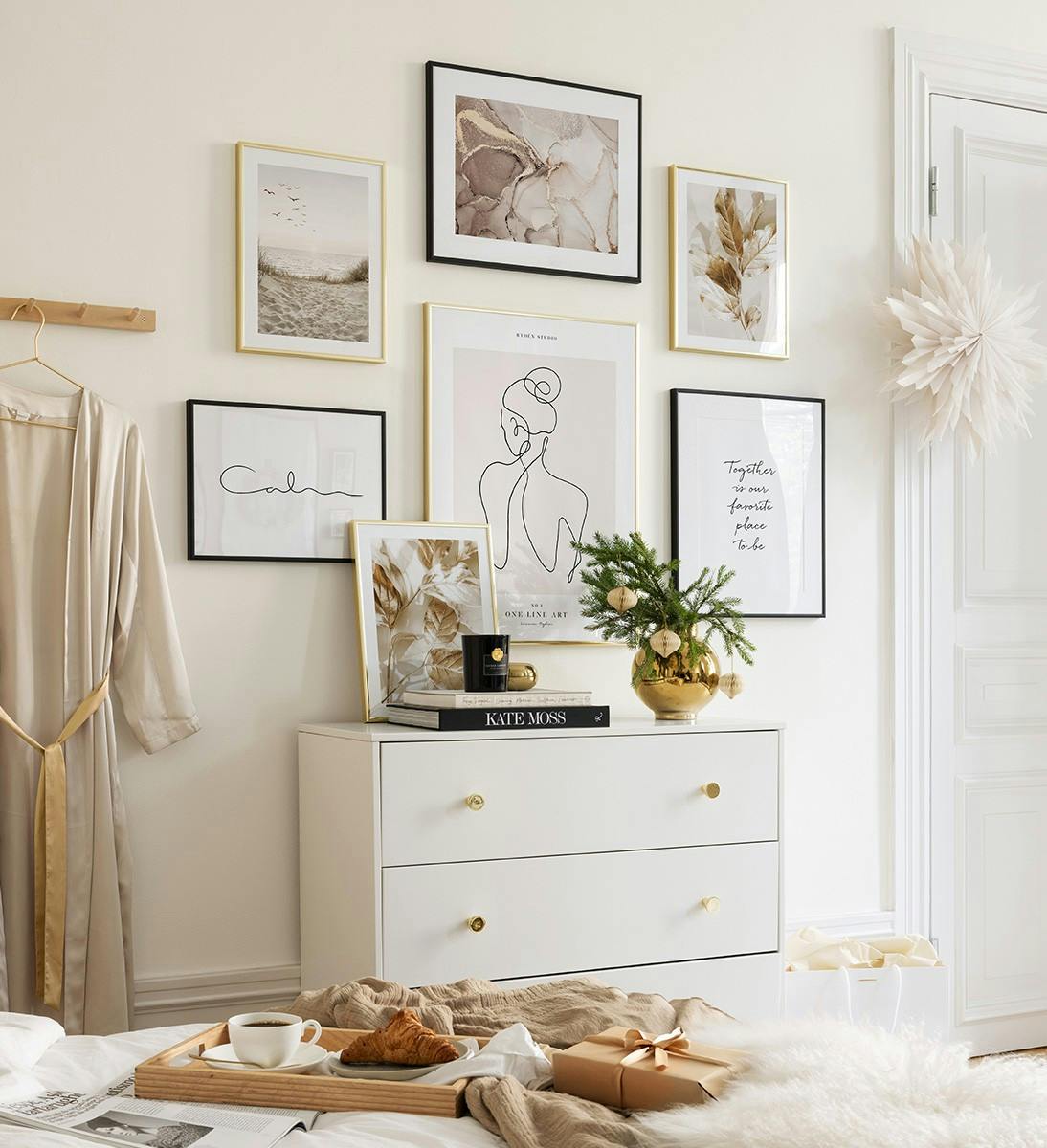 Popular beige tavelvägg (ONE SIZE) - Poster Store