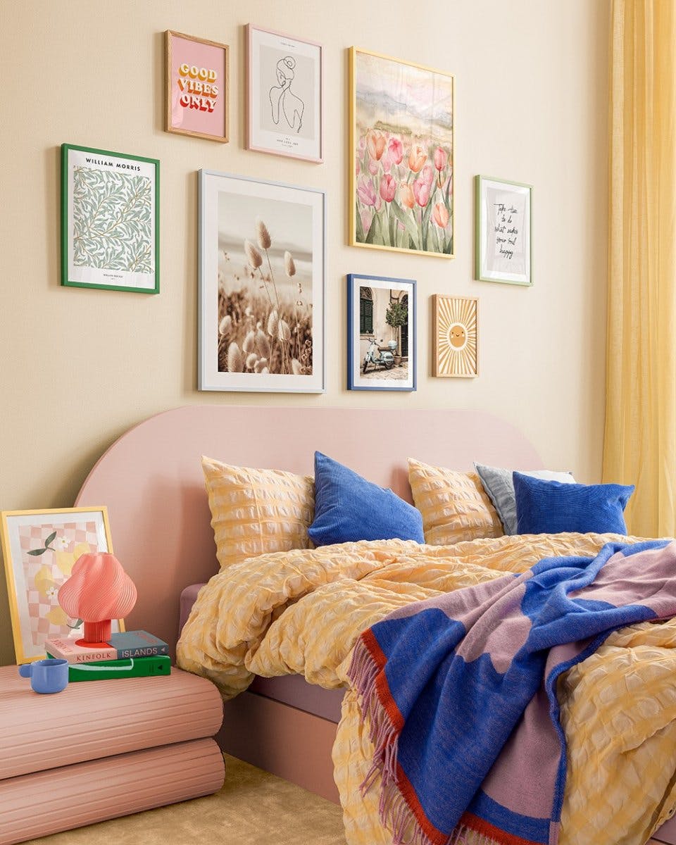 Colorful vibes gallery wall