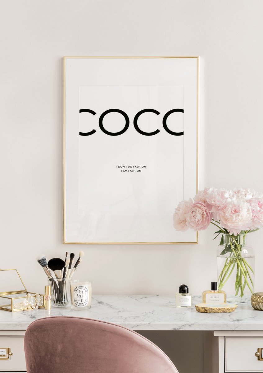 I Dont Do Fashion I Am Fashion Coco Chanel Quote  scented candle gift  designed by Toni Scott on Art Wow