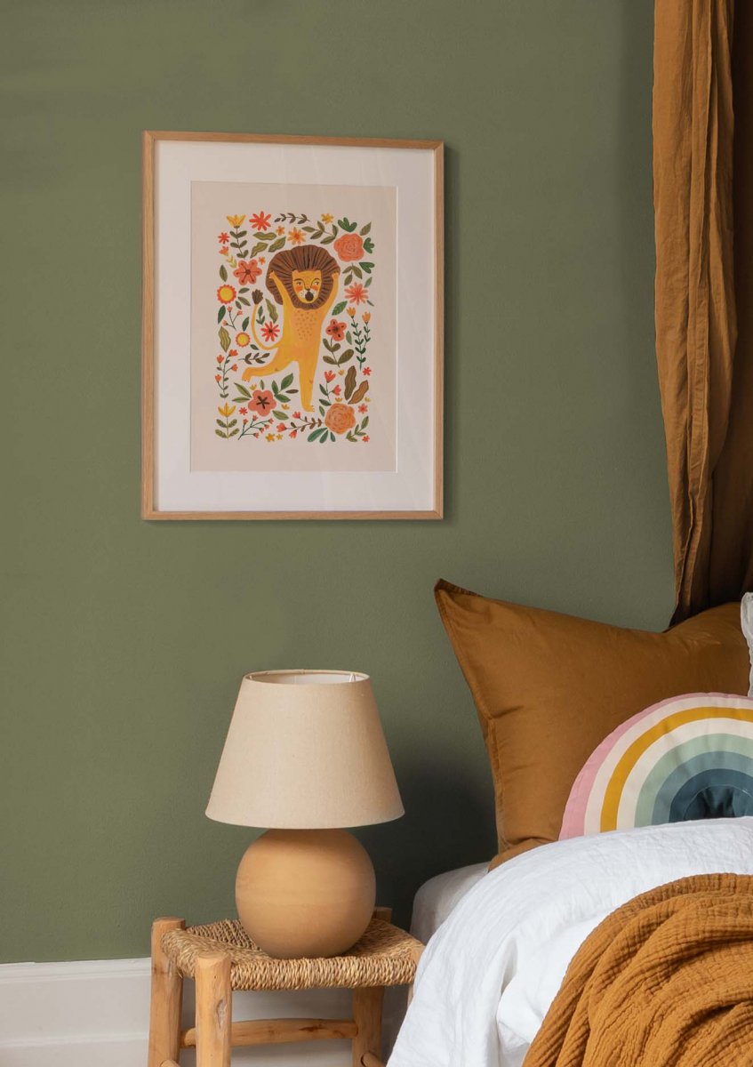 Poster Girafe verte - Poster chambre enfant - Poster Chambre de bébé -  Poster Animaux