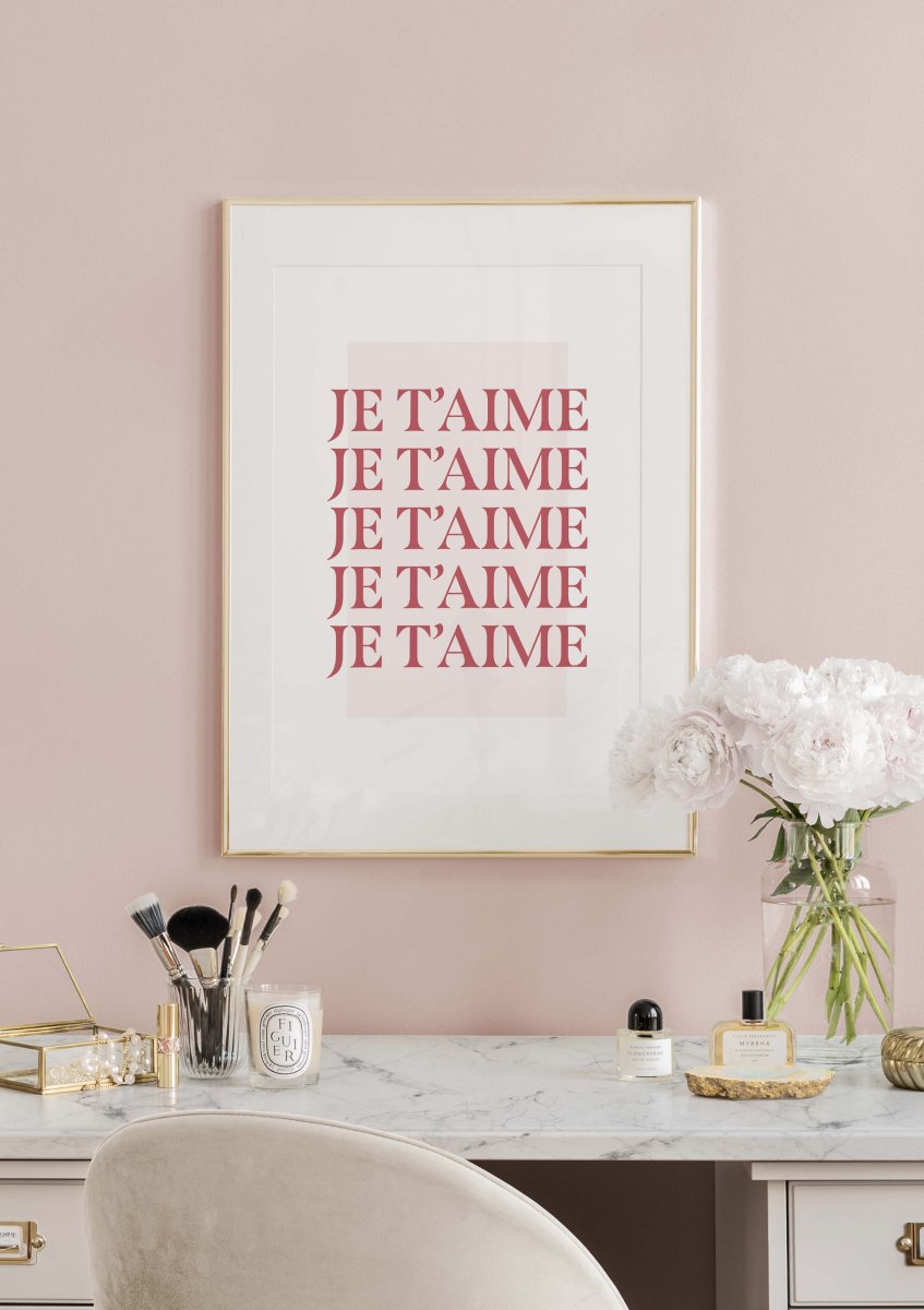 Je t'aime Poster - Love quote