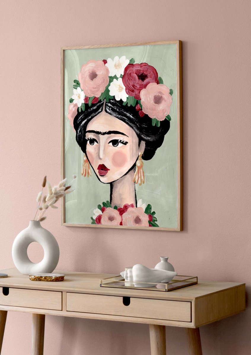 få Fritid uberørt Frida Kahlo Painting Poster - Illustration woman