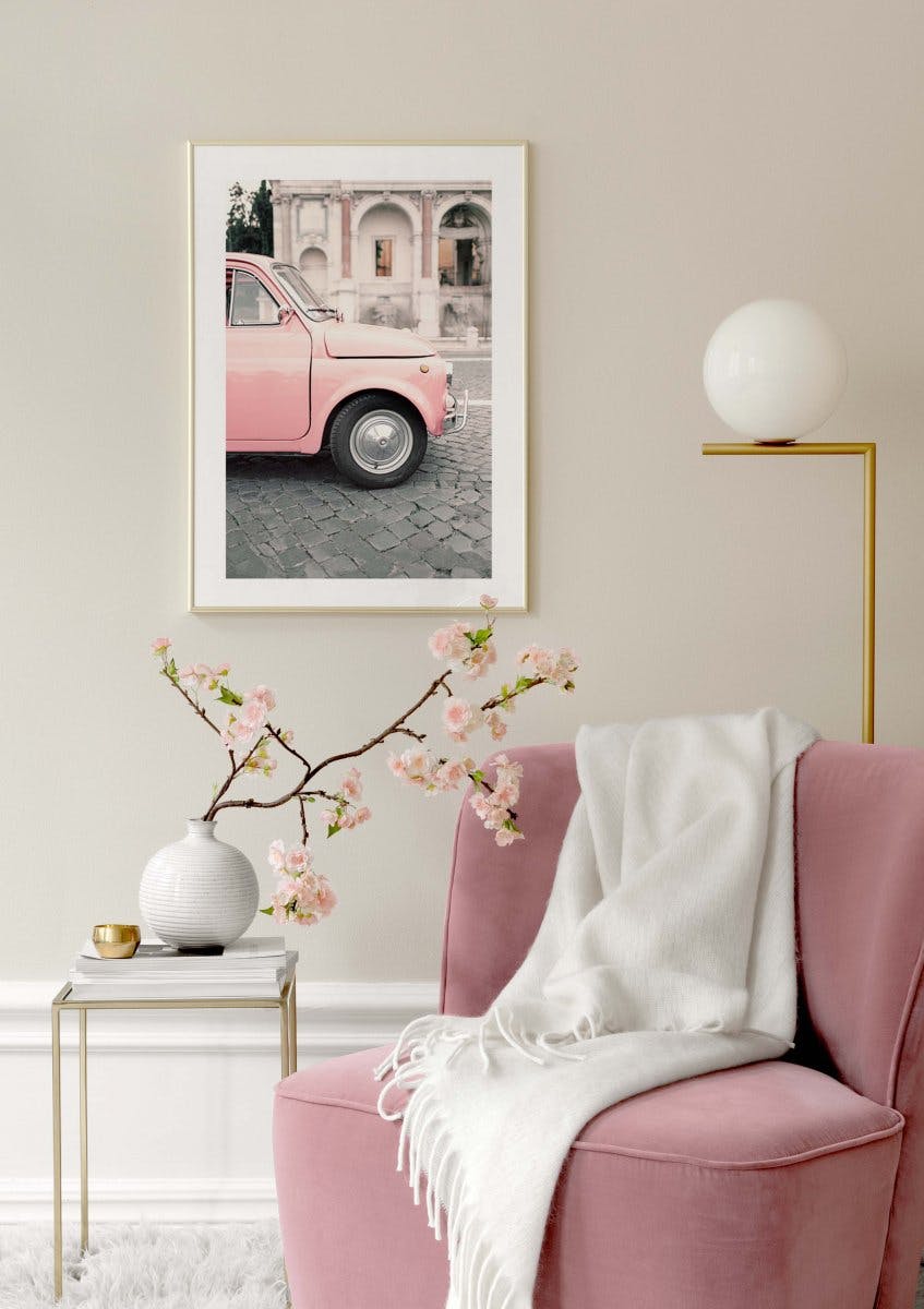 Pink Car Poster (30x40 cm) - Poster Store