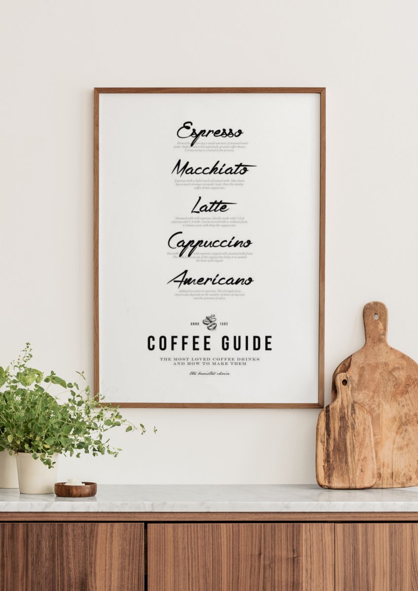 Coffee Guide für die Küche Poster Poster Kaffee 