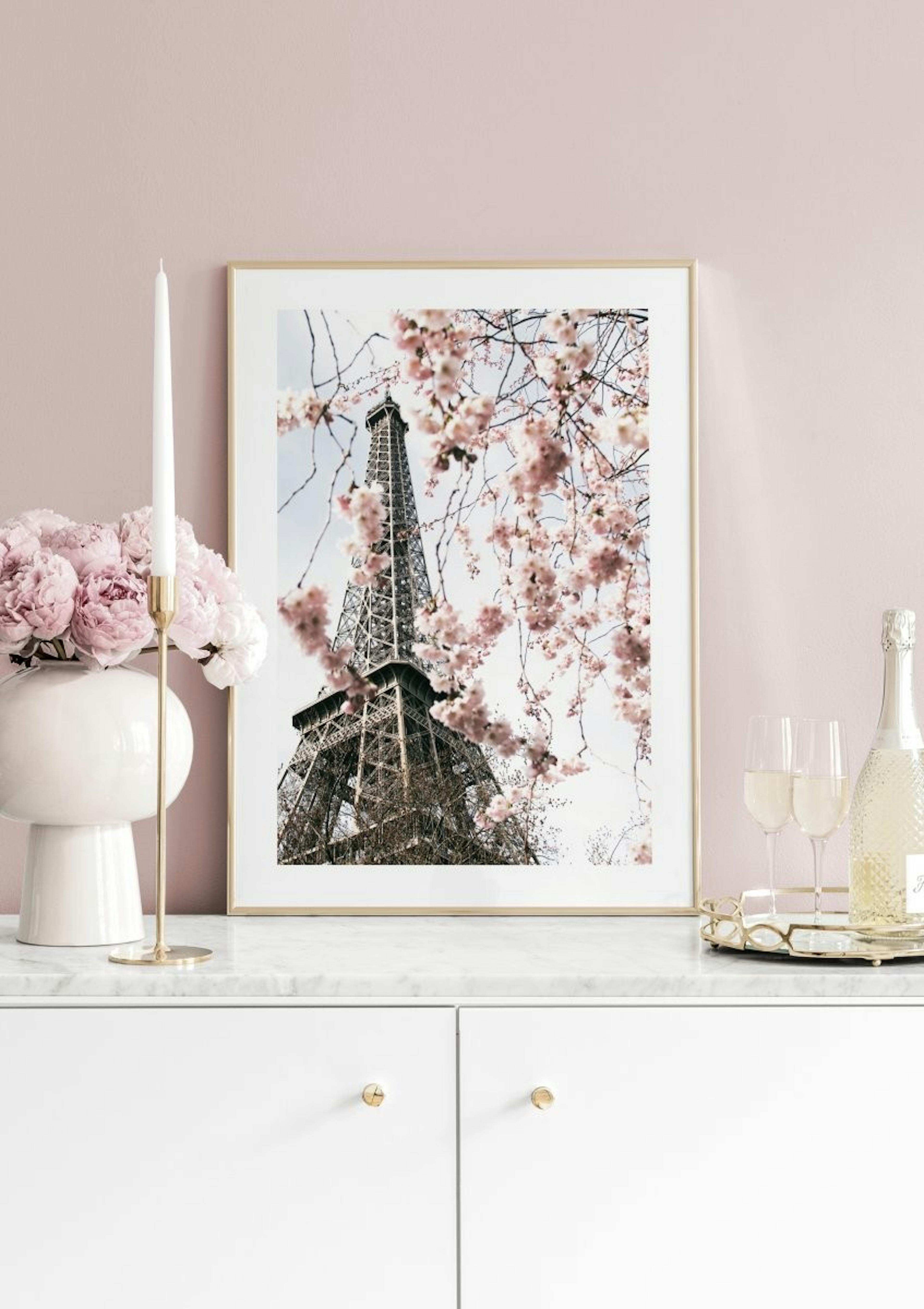 Bloeiende Eiffeltoren Poster thumbnail