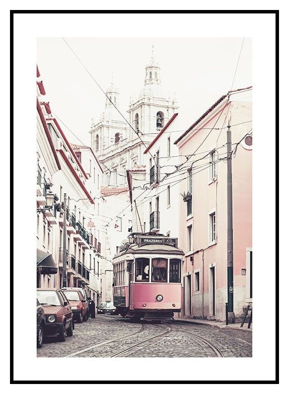 Plakat Różowy Tramwaj (30x40 cm) - Poster Store