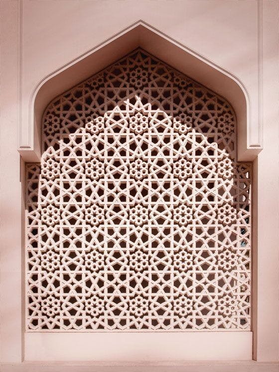 モロッコスタイルのピンクの壁 ポスター 0
