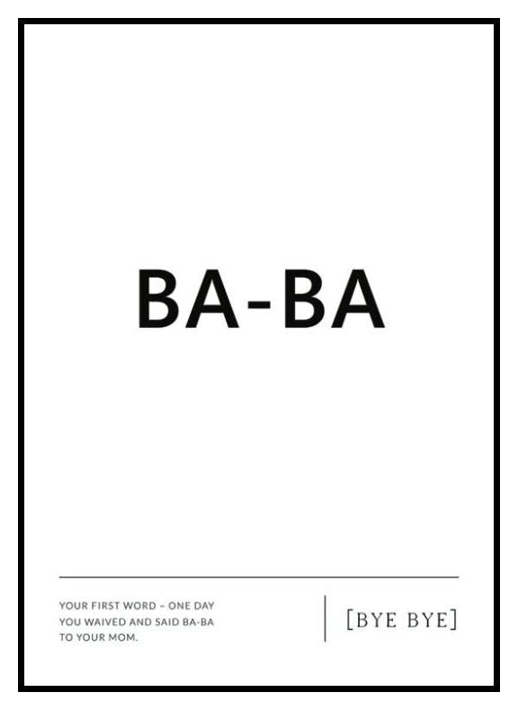 Första Orden Personlig Poster (50x70 cm) - Poster Store