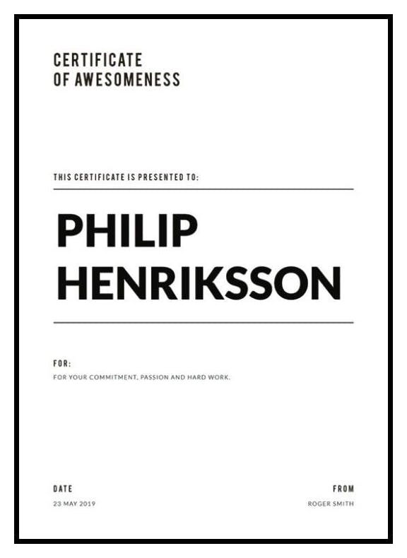 Certificat Poster Personnalisé (50x70 cm) - Poster Store