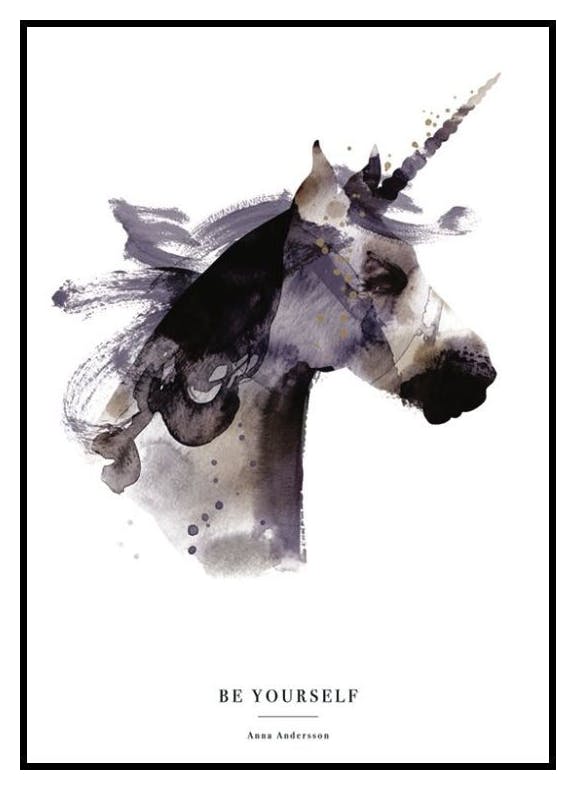 Enhörning Personlig Poster (50x70 cm) - Poster Store