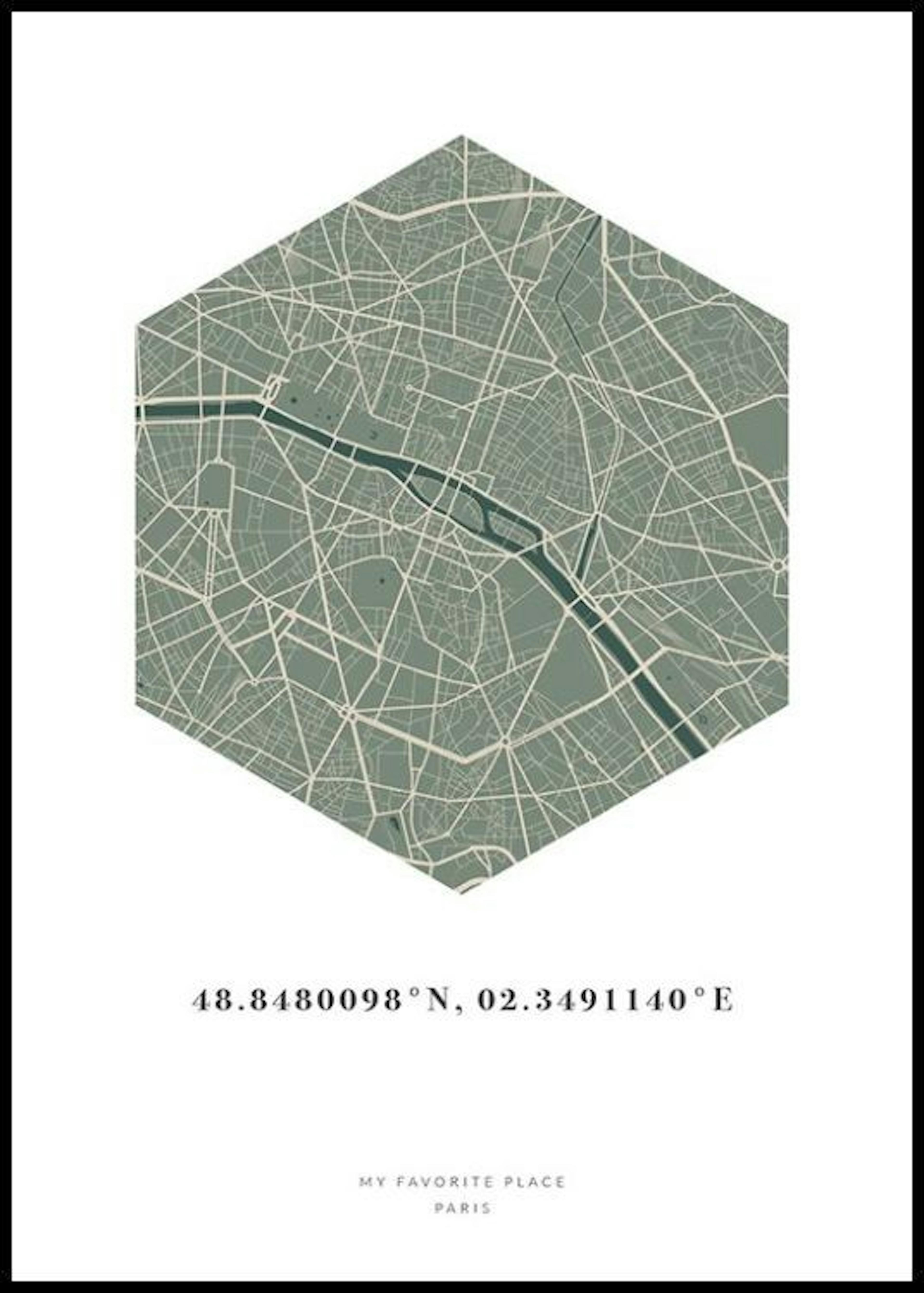 Hexagon Map Moss persoonlijke poster 0