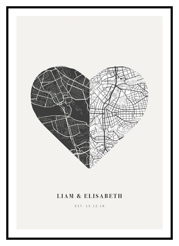 Love Map Night And Day Personal Poster (50x70 cm) - Poster Store