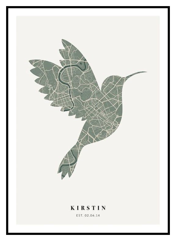 Carte Oiseau Mousse Poster Personnalisé (50x70 cm) - Poster Store