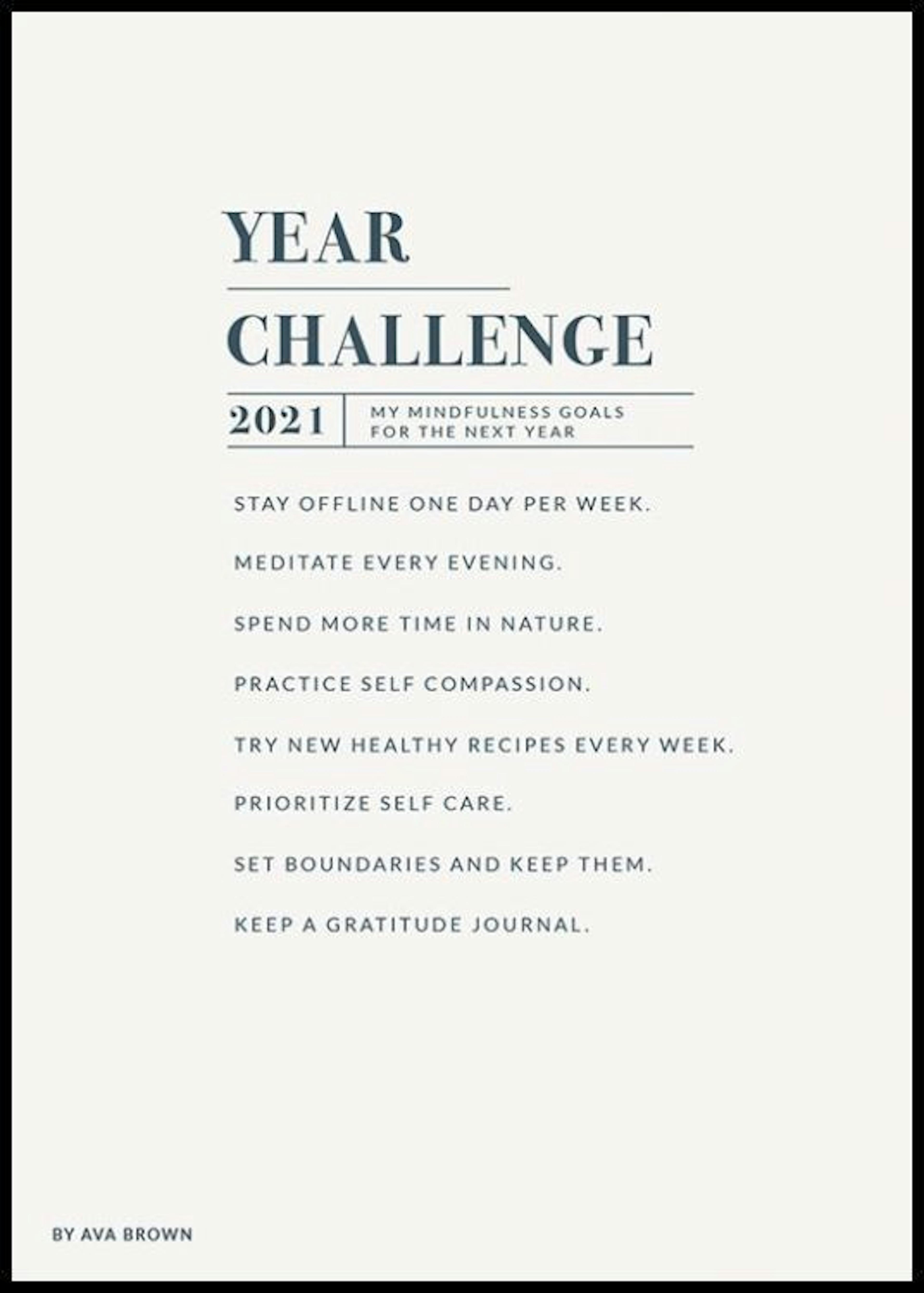 Year Challenge personlig plakat thumbnail