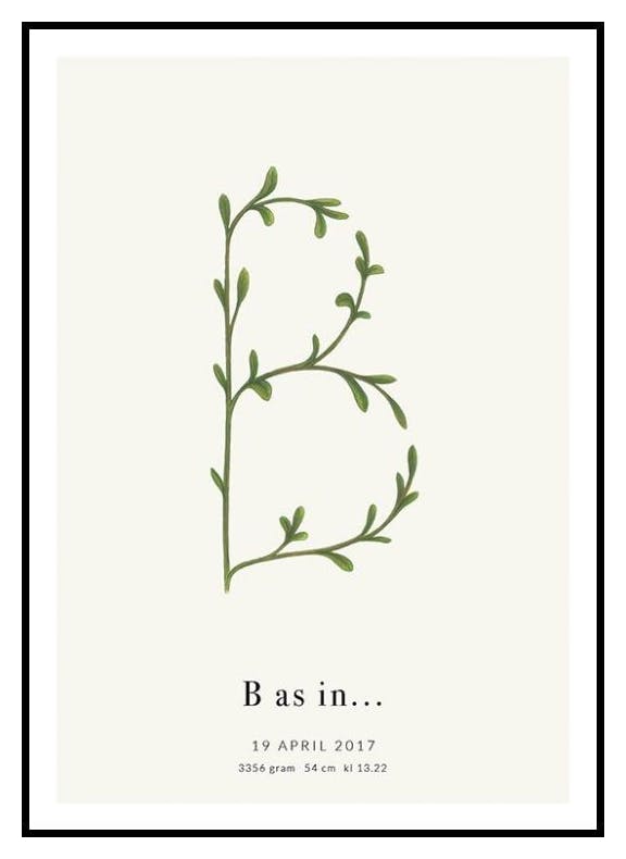 Botanic Letter B Personal Poster (50x70 cm) - Poster Store