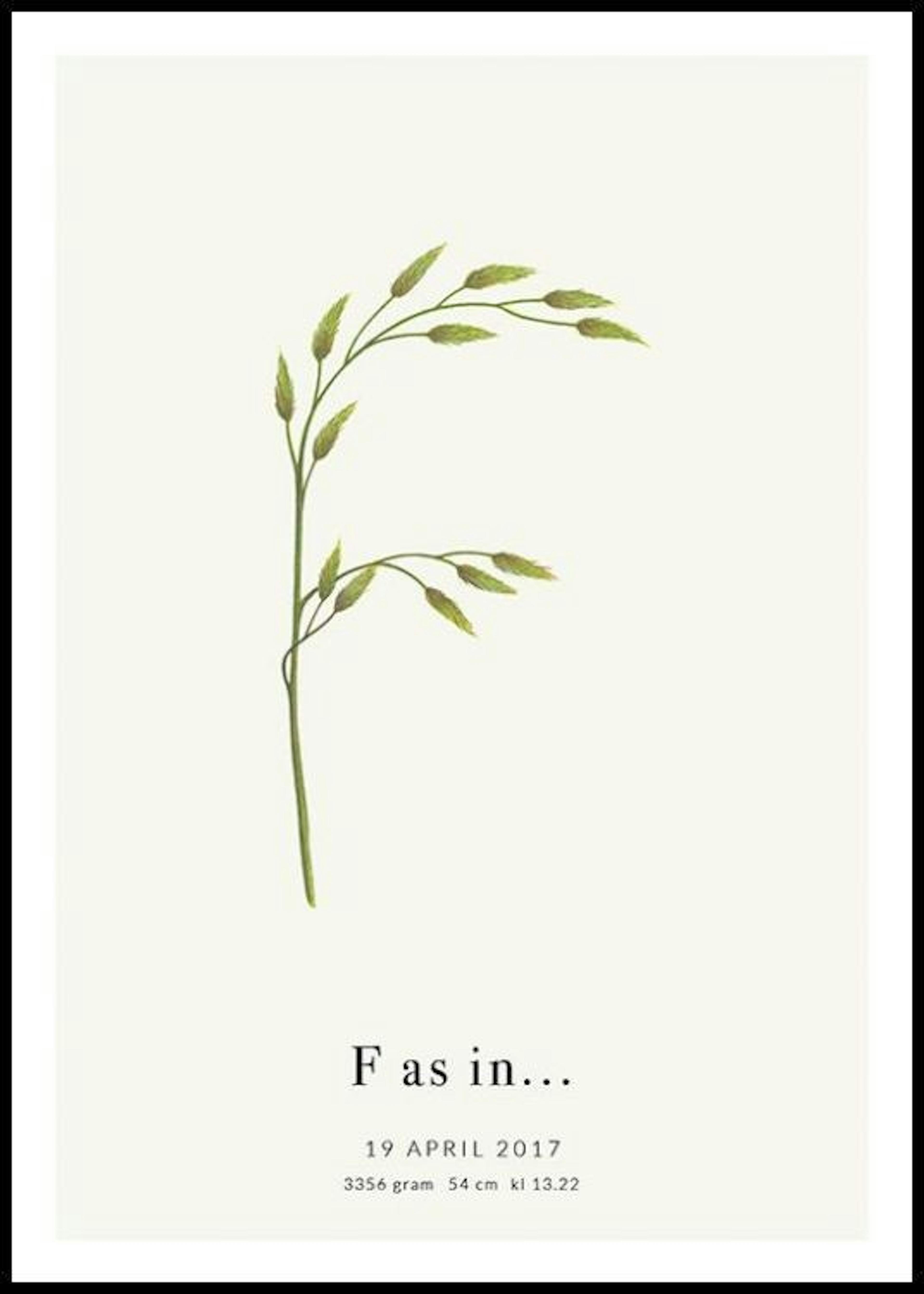 Botanische letter F persoonlijke poster 0
