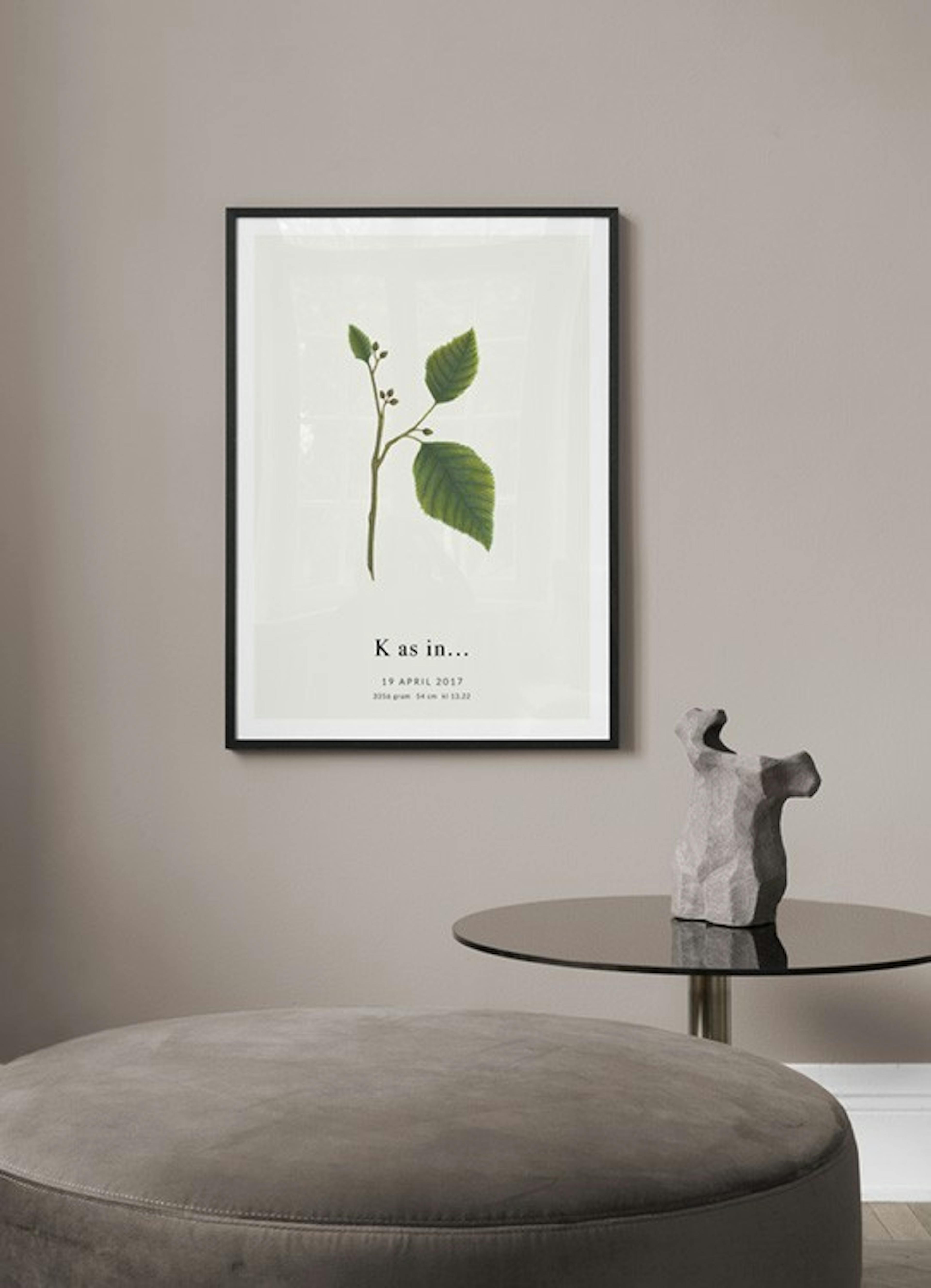 Letra K botánica póster personal thumbnail