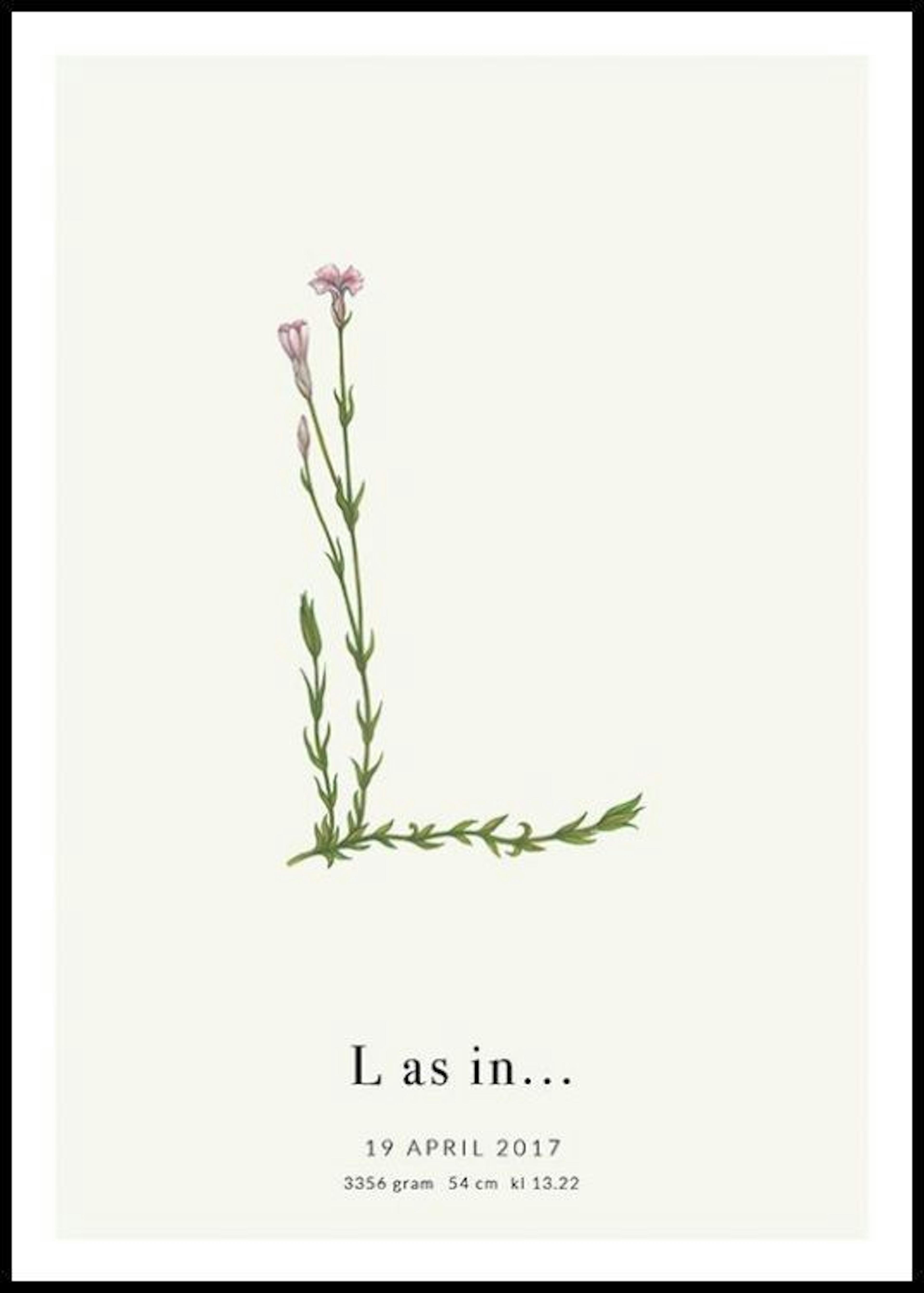 Botanische letter L persoonlijke poster 0