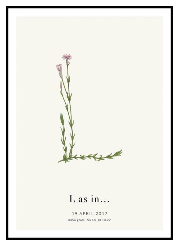 Botanic Letter L Personal Poster (50x70 cm) - Poster Store