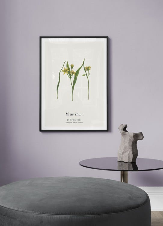 Botanic Letter M Personal Poster (30x40 cm) - Poster Store