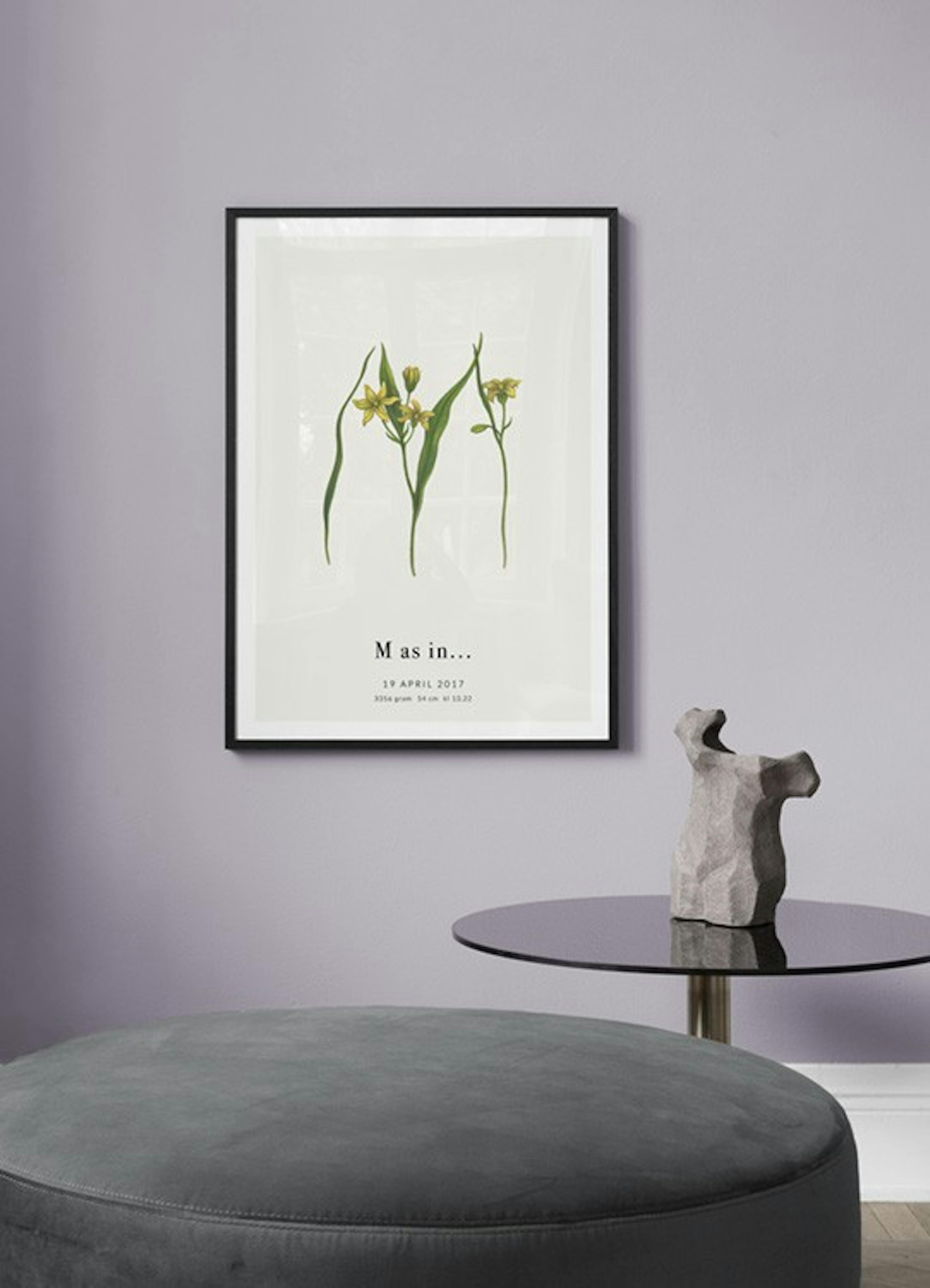 Botanischer Buchstabe M Personalisiert Poster thumbnail