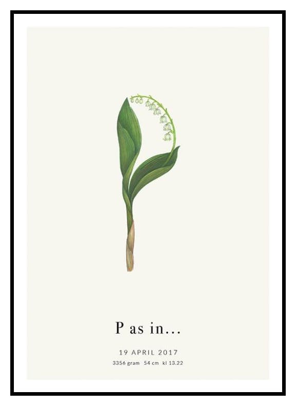 Lettre Botanique P Poster Personnalisé (50x70 cm) - Poster Store