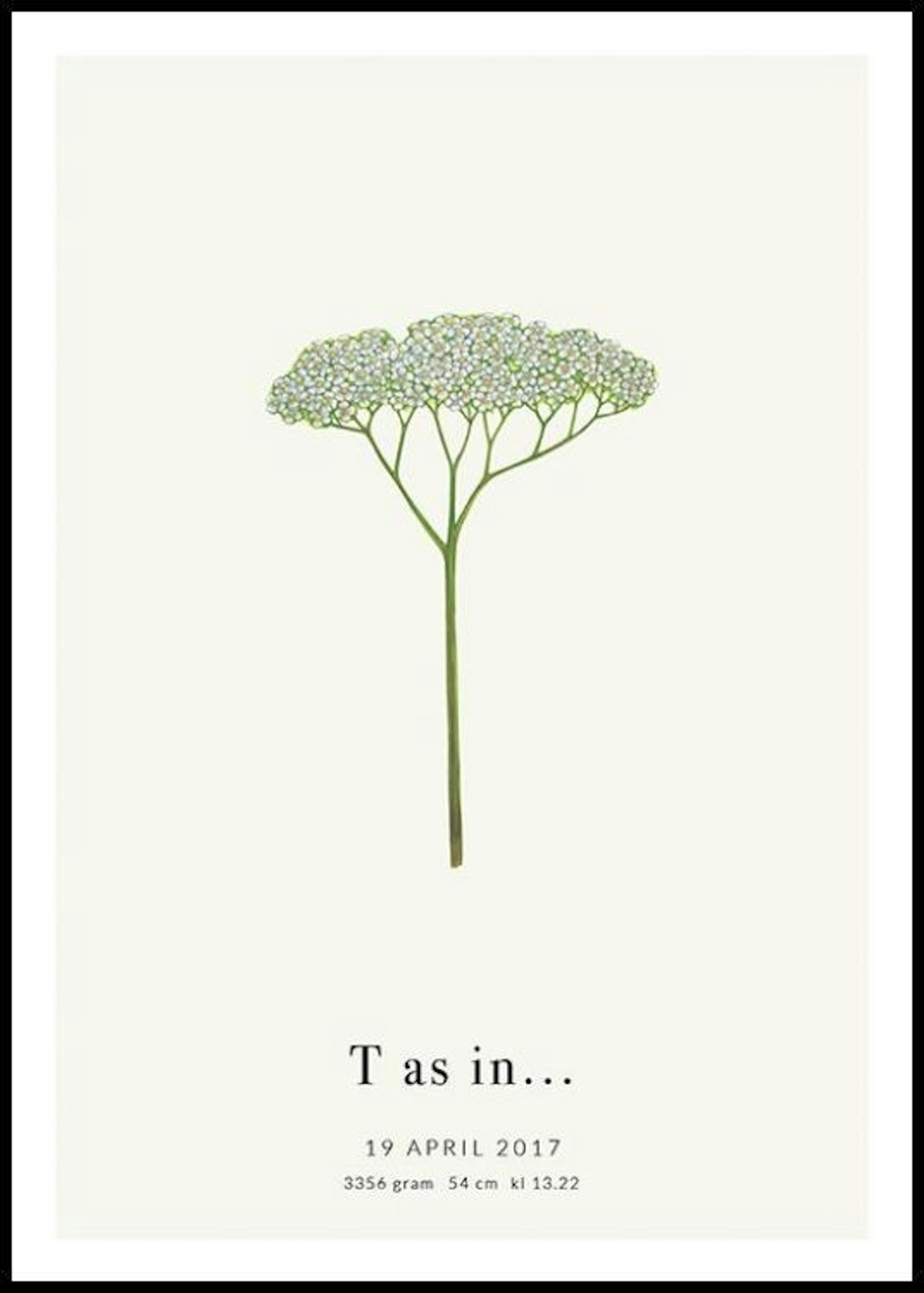 Botanische letter T persoonlijke poster 0