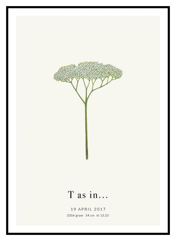 Botanischer Buchstabe T Personalisiert Poster (50x70 cm) - Poster Store