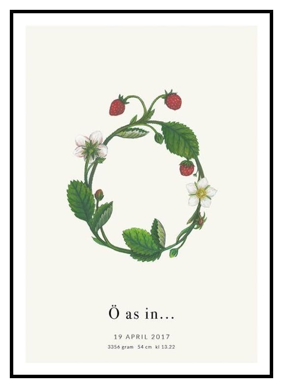 Botanischer Buchstabe Ö Personalisiert Poster (50x70 cm) - Poster Store