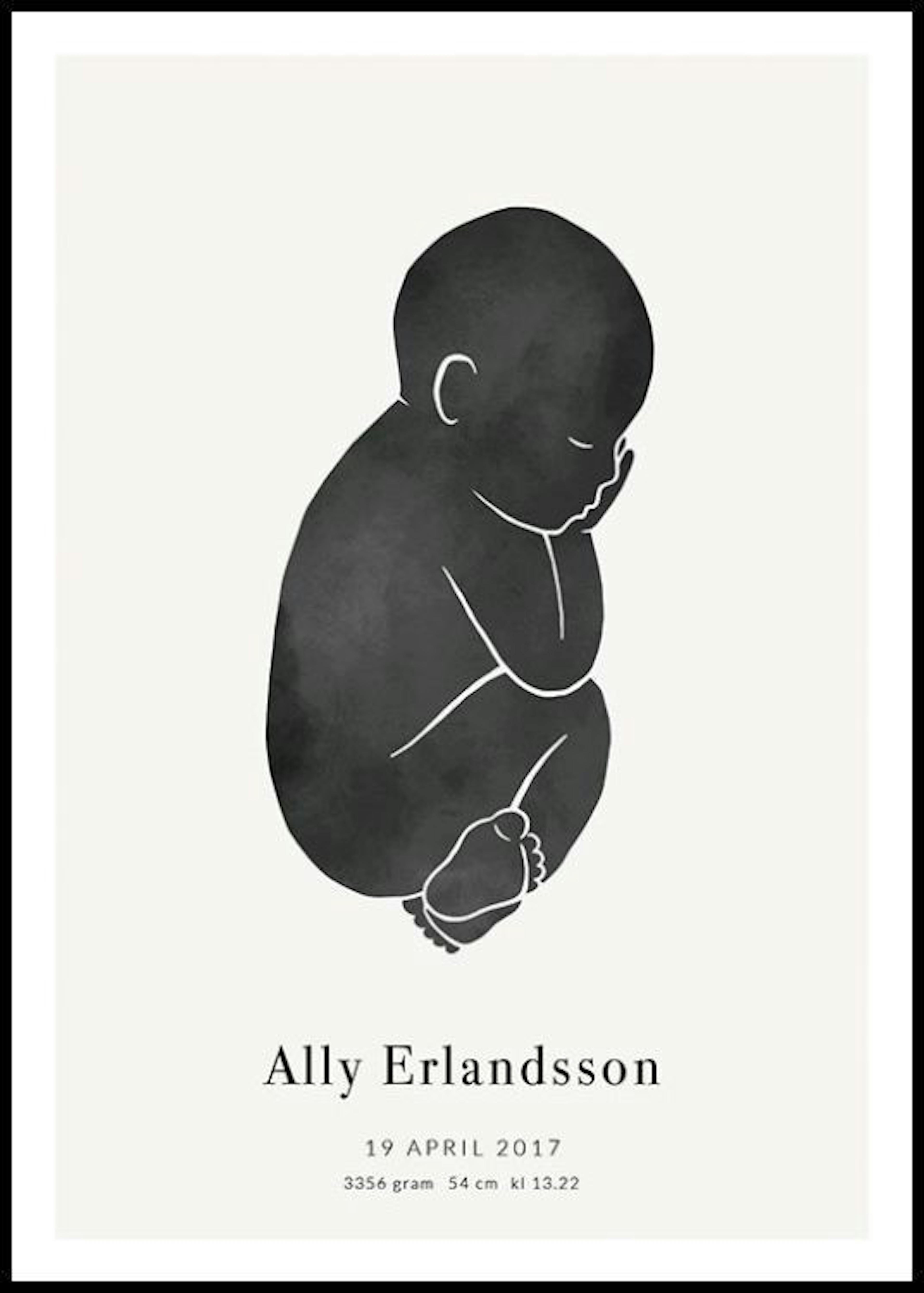 Vauva, musta, persoonallinen juliste 0